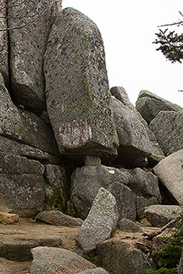 Boulders on the way to the summit of Katahdin, Maine