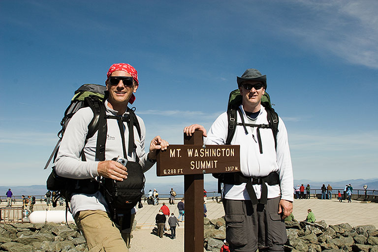 G4 and Stuart at the top of Mt. Washington Oct 2006