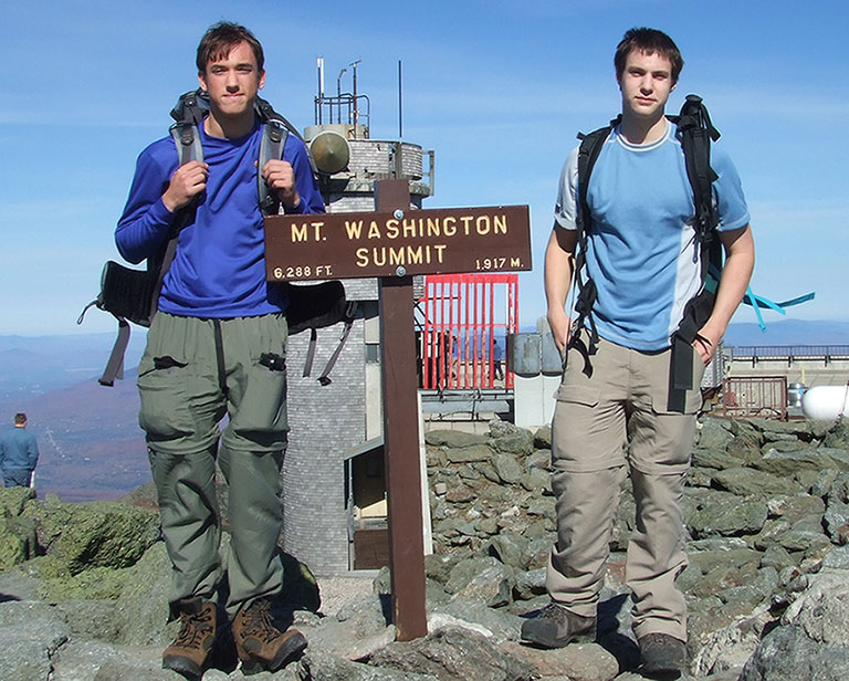 Matt and Colin at the top of Mt. Washington Oct 2006